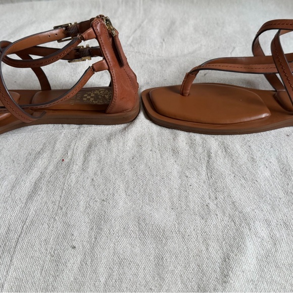Vince Camuto Erendira Gladiator Sandals 7.5 Cognac Leather Boho Festival - Picture 5 of 14
